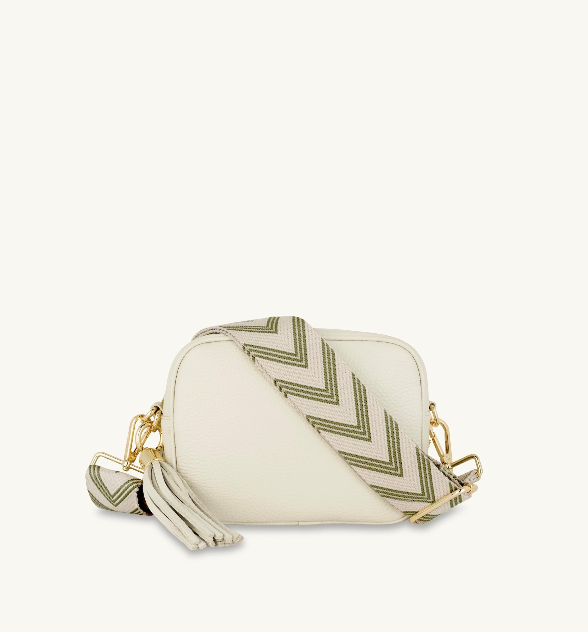 Apatchy London Stone Leather Crossbody Bag With Olive Green Arrow Strap image 1