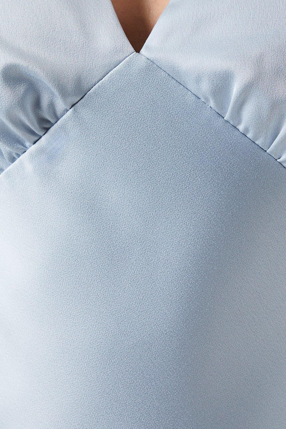 Oasis Oasis by Coast Satin Open Back Detail Maxi Bridesmaid Dress Light Blue image 5