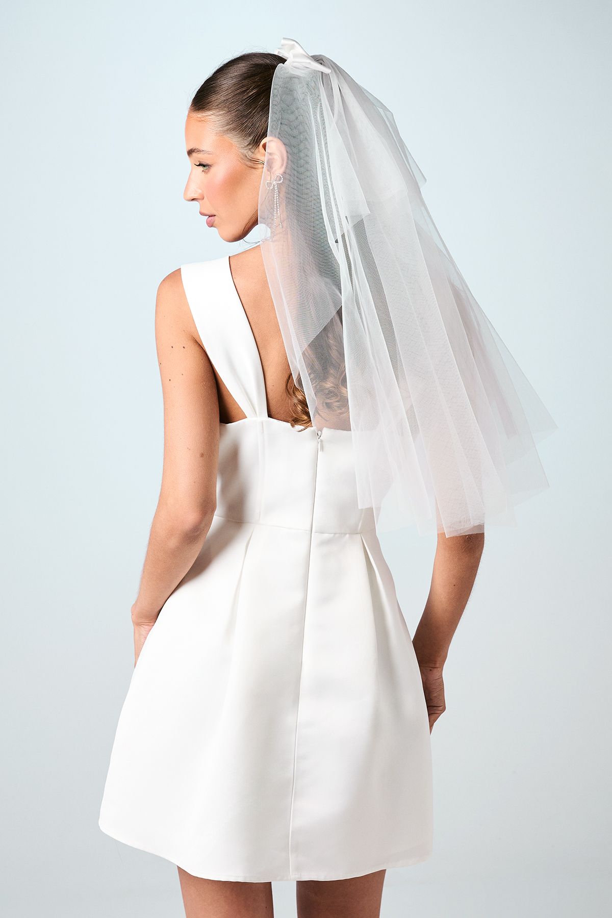 Coast Sweetheart Fit and Flare Mini Wedding Dress Ivory image 3