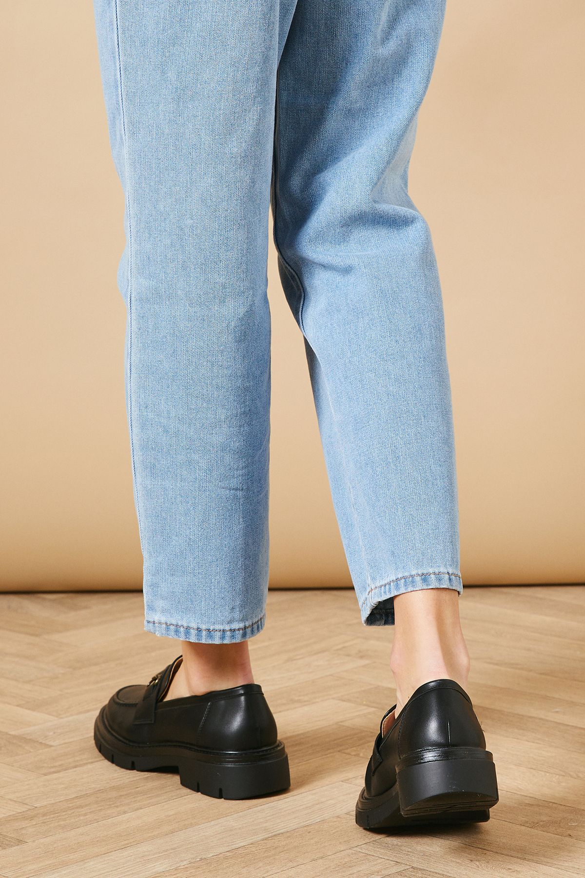 Oasis Circe Faux Leather Snaffle Detail Chunky Loafers Black image 4