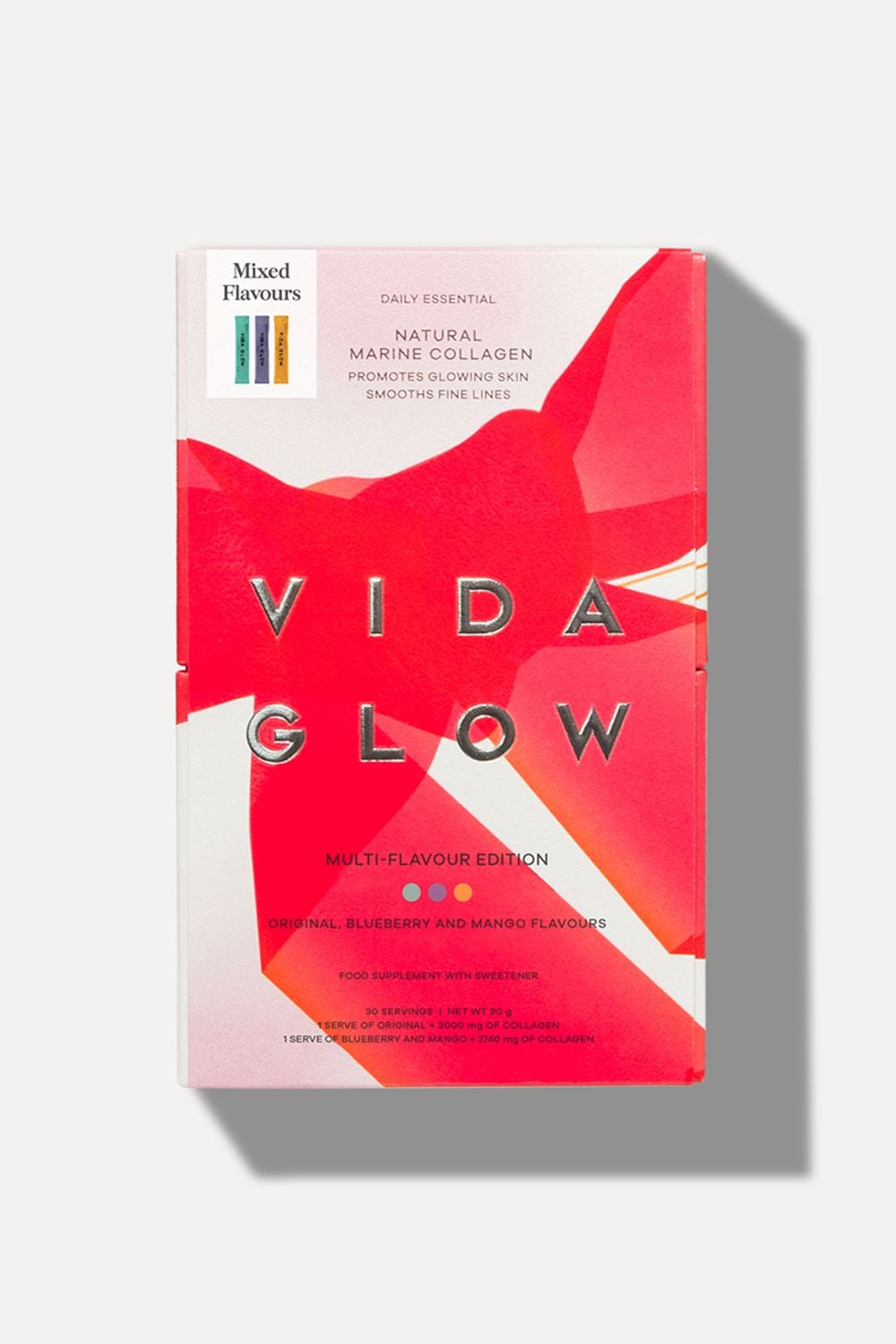 Vida Glow Multi Flavour Edition - Original, Blueberry, Mango 30 x 3g Sachets Multi image 1