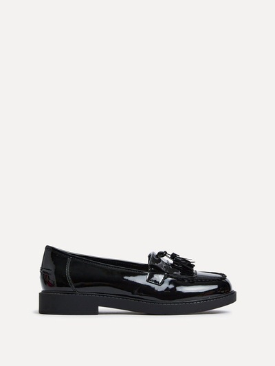 Linzi Kassidy Wide Fit Black Patent Loafer