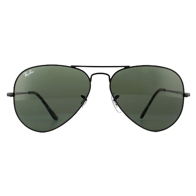 Ray-Ban Aviator Black Green Aviator Metal II RB3689 Sunglasses