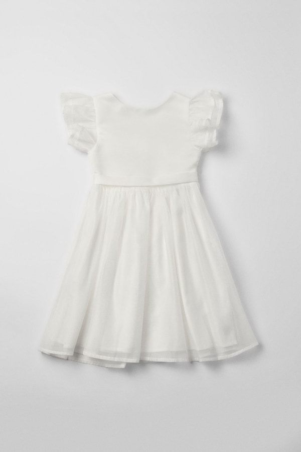 Coast Mesh Flutter Sleeve Flowergirl Dress Ivory