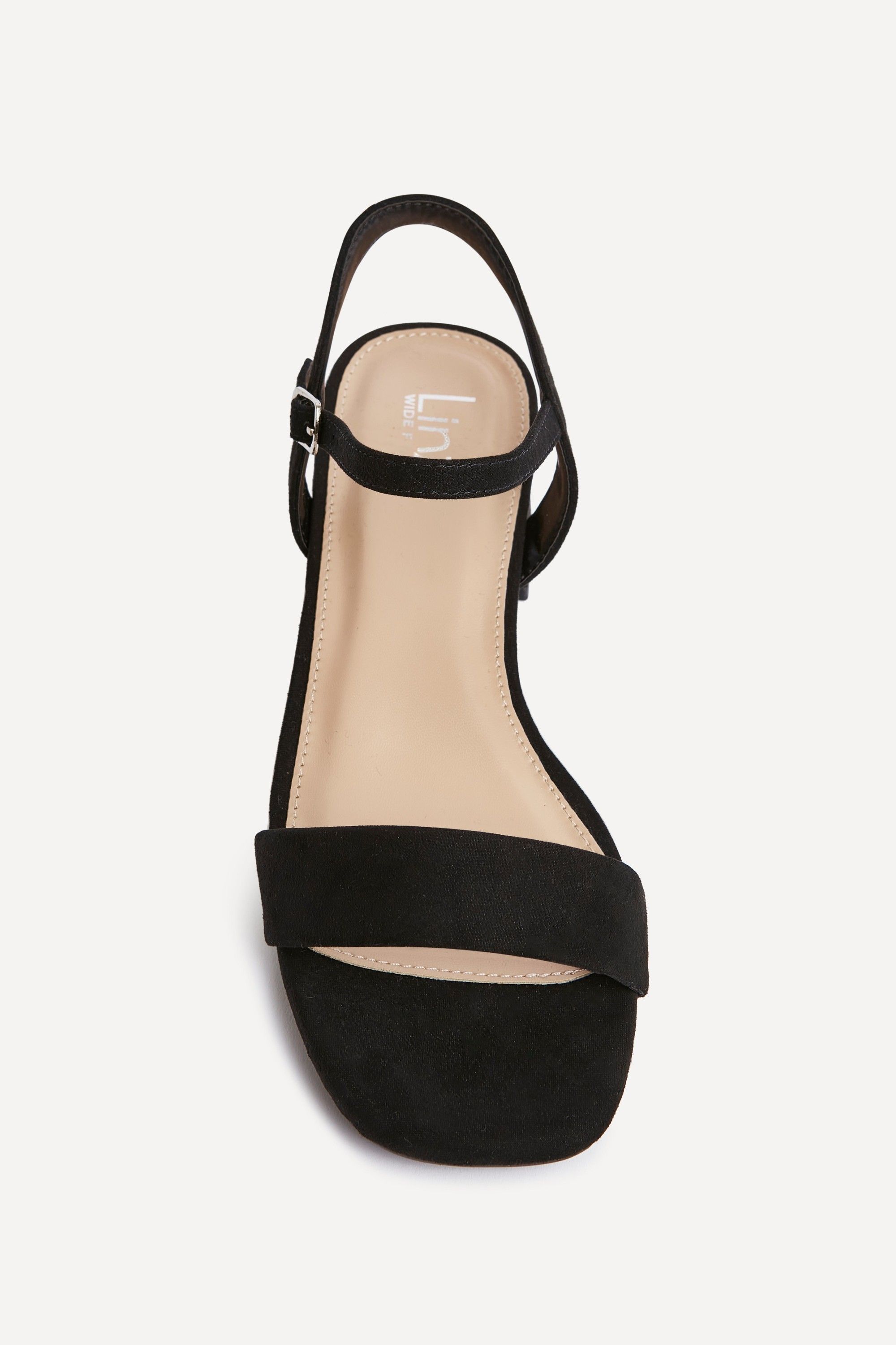 Linzi Carlie Wide Fit Black Faux Suede Low Block Heel image 4