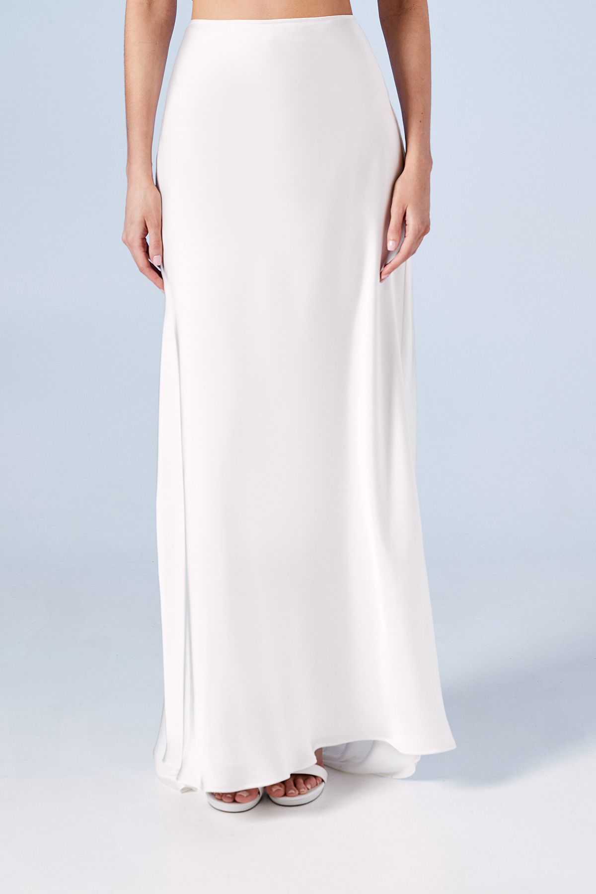 Oasis Satin Bridal Skirt With Puddle Ivory