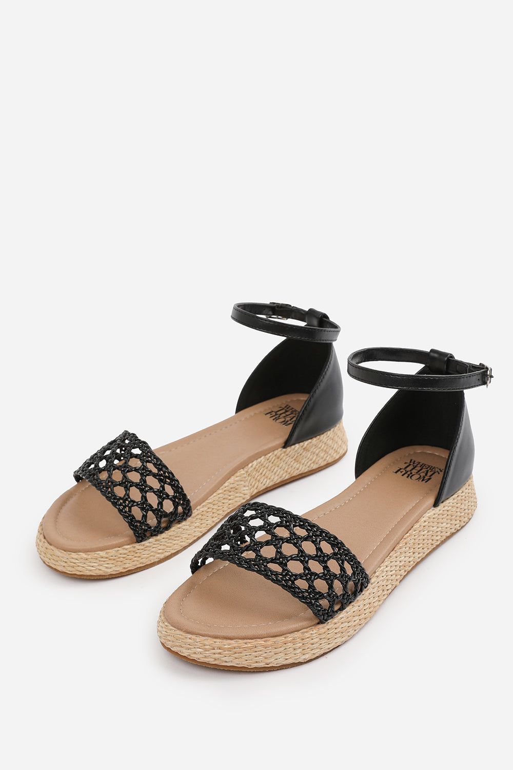 Where's That From 'Aviva' Braided Strap Espadrille Flatform With Buckle Ankle Strap image 3