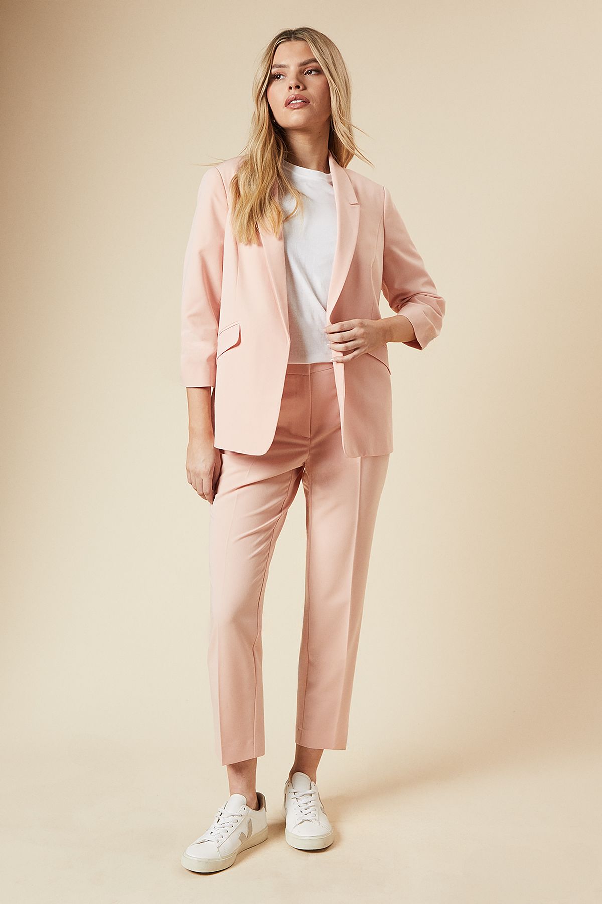 Dorothy Perkins Ruched Sleeve Blazer Blush image 2