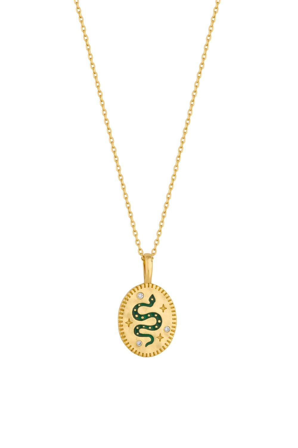 Inicio 14K Real Gold Plated Serpant Pendant Necklace - Gift Pouch