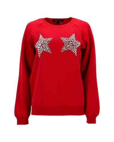 Marc Jacobs Preloved Crystal Embellished Star Sweatshirt Wo - Red Pullovers