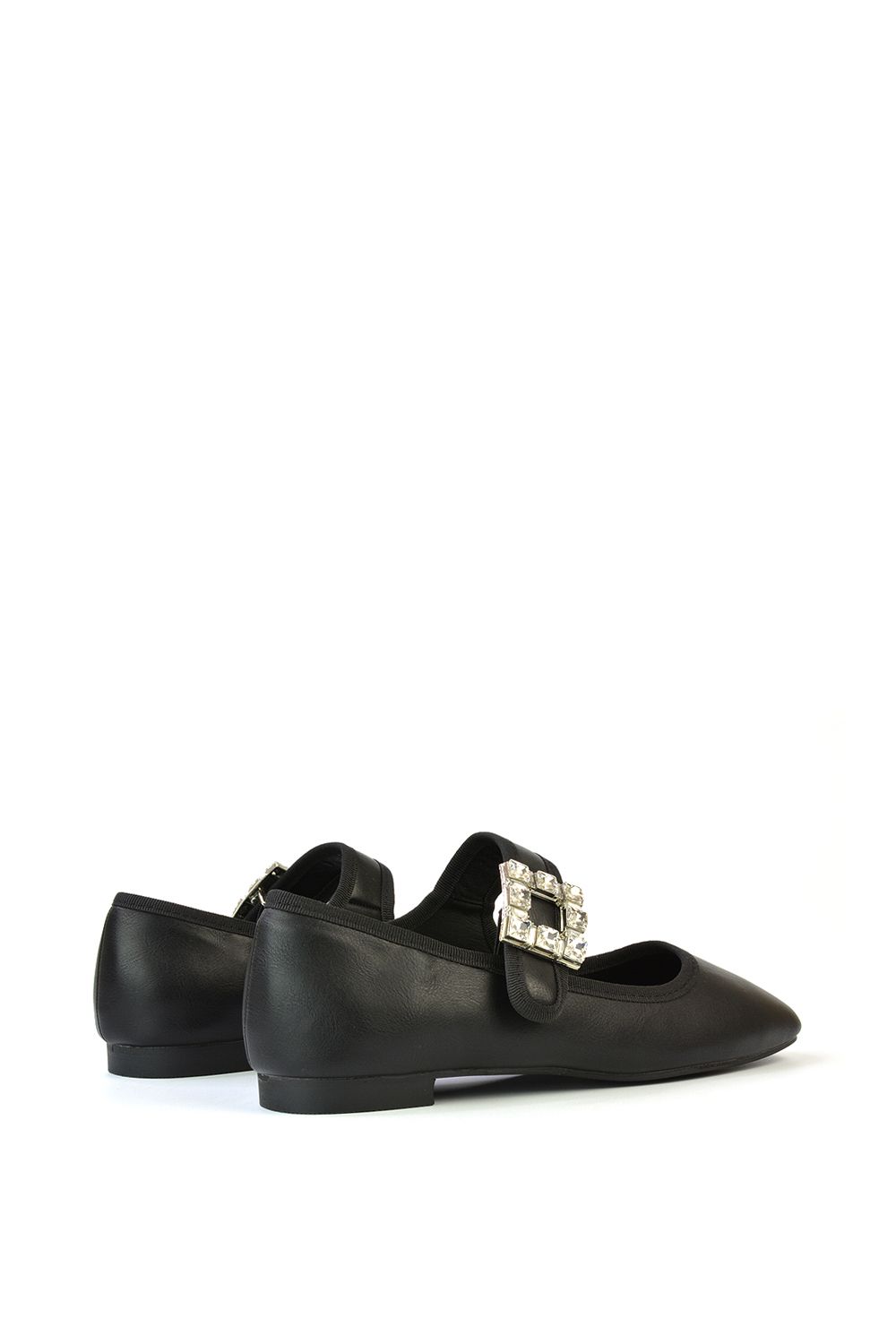 XY London 'Rhyse' Mary Jane Diamante Buckle Square Toe Pumps image 5