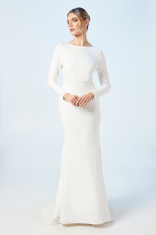 Coast Coast Honoured Slash Neck Puddle Wedding Dress Ivory