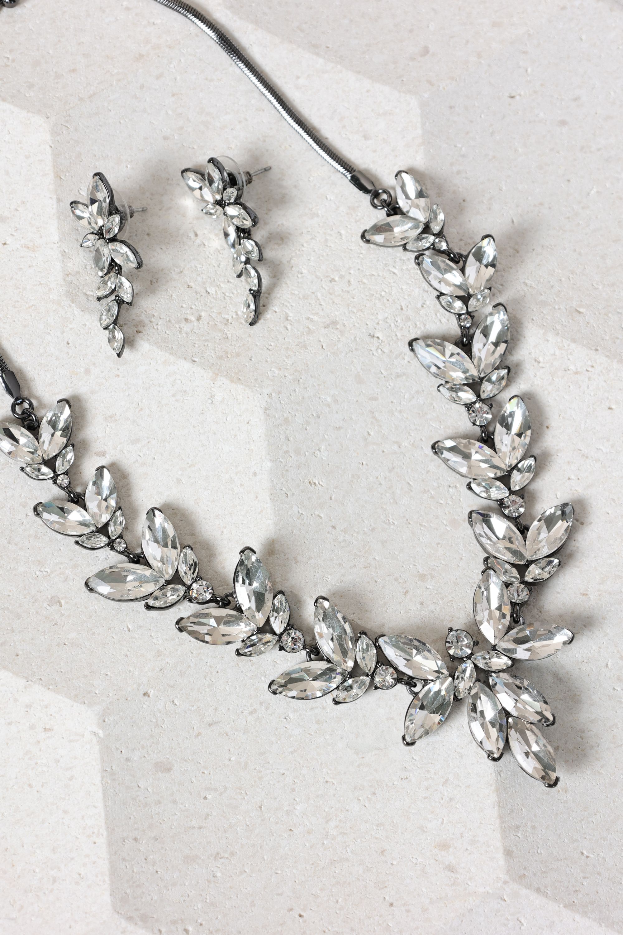 Mood Hematite Crystal Leaf Drop Earrings image 3