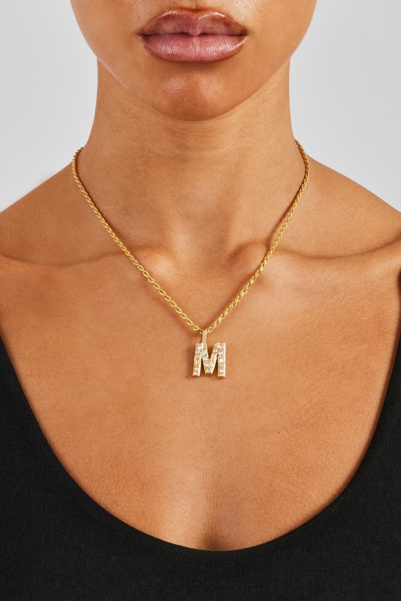 Cernucci Iced Mixed Stone Letter Pendant - 25mm image 9