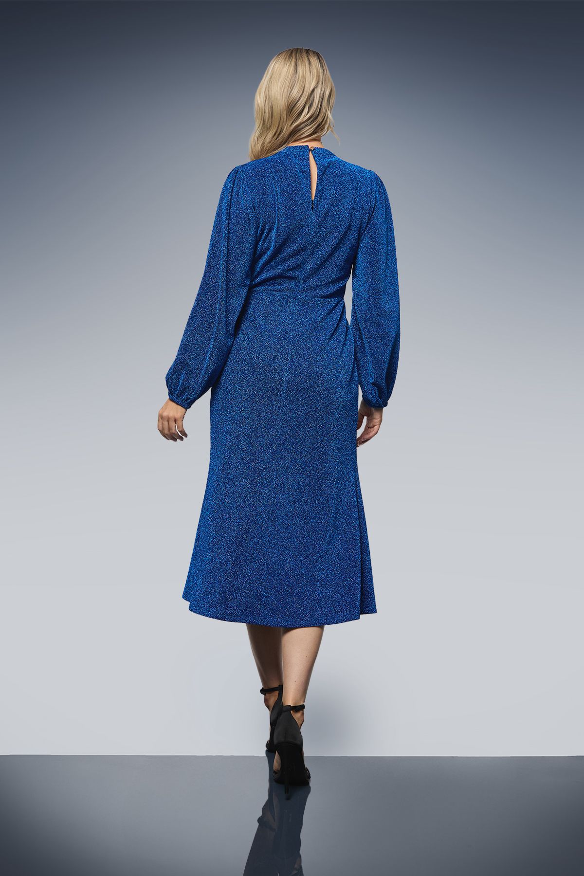 Dorothy Perkins DP Luxe Keyhole Detail Sparkle Jersey Midi Dress Cobalt image 3