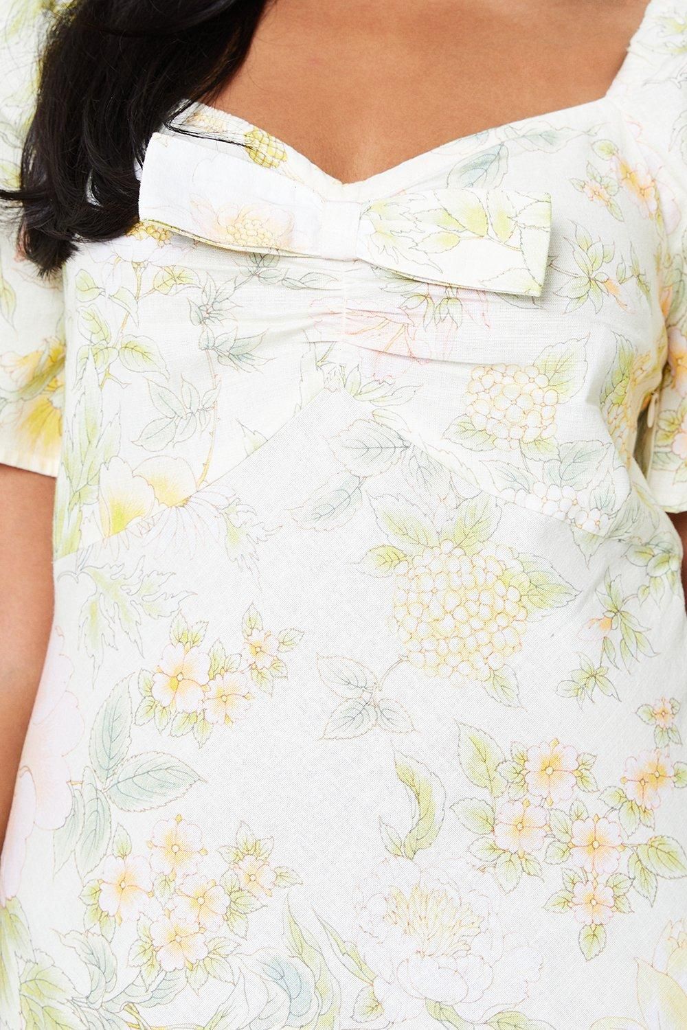 Oasis Floral Flutter Sleeve Midi Dress Multi image 4