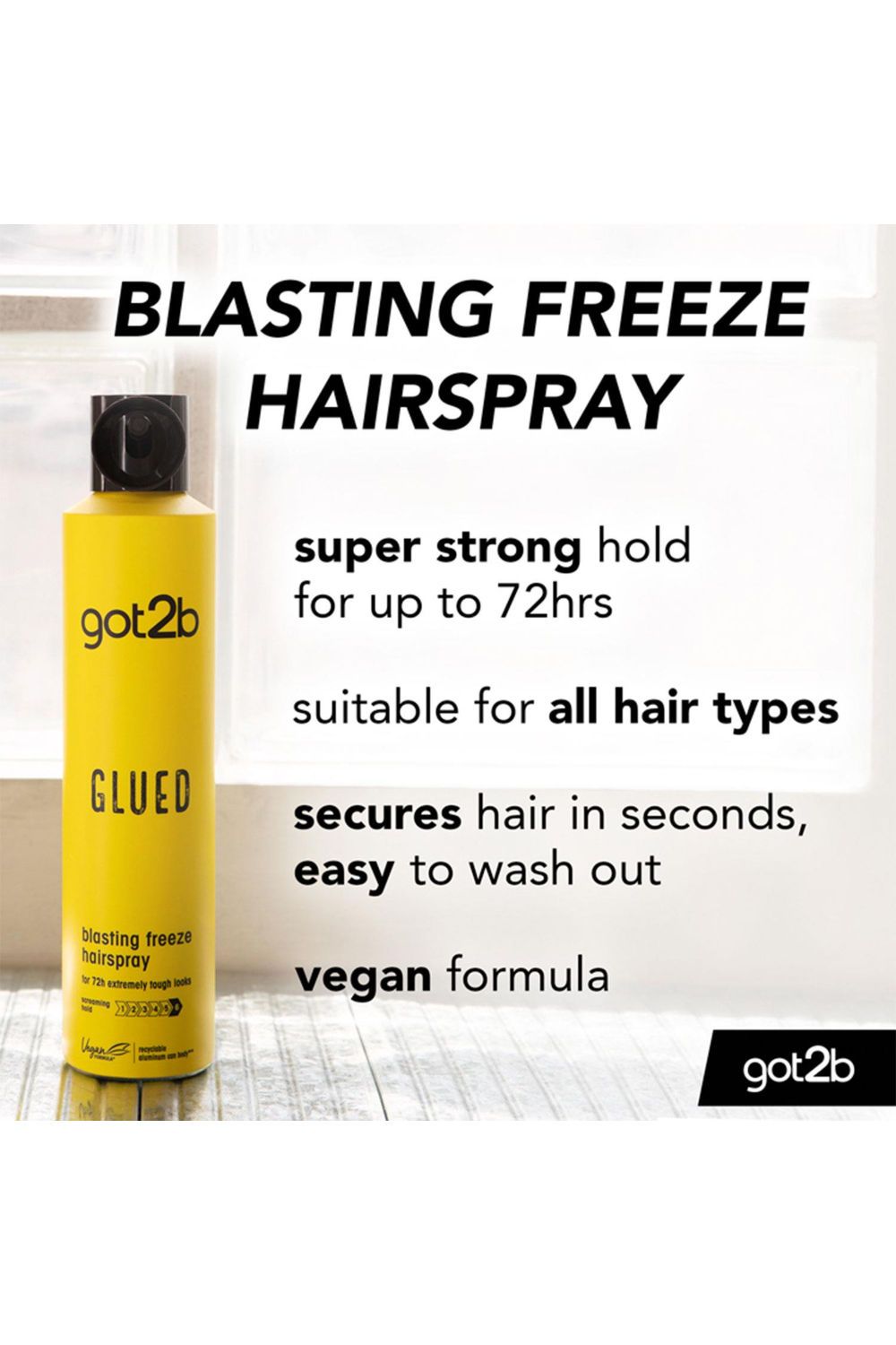Schwarzkopf Glued Blasting Freeze Hair 'Spray' For Screaming Hold 300ml,4pk image 7