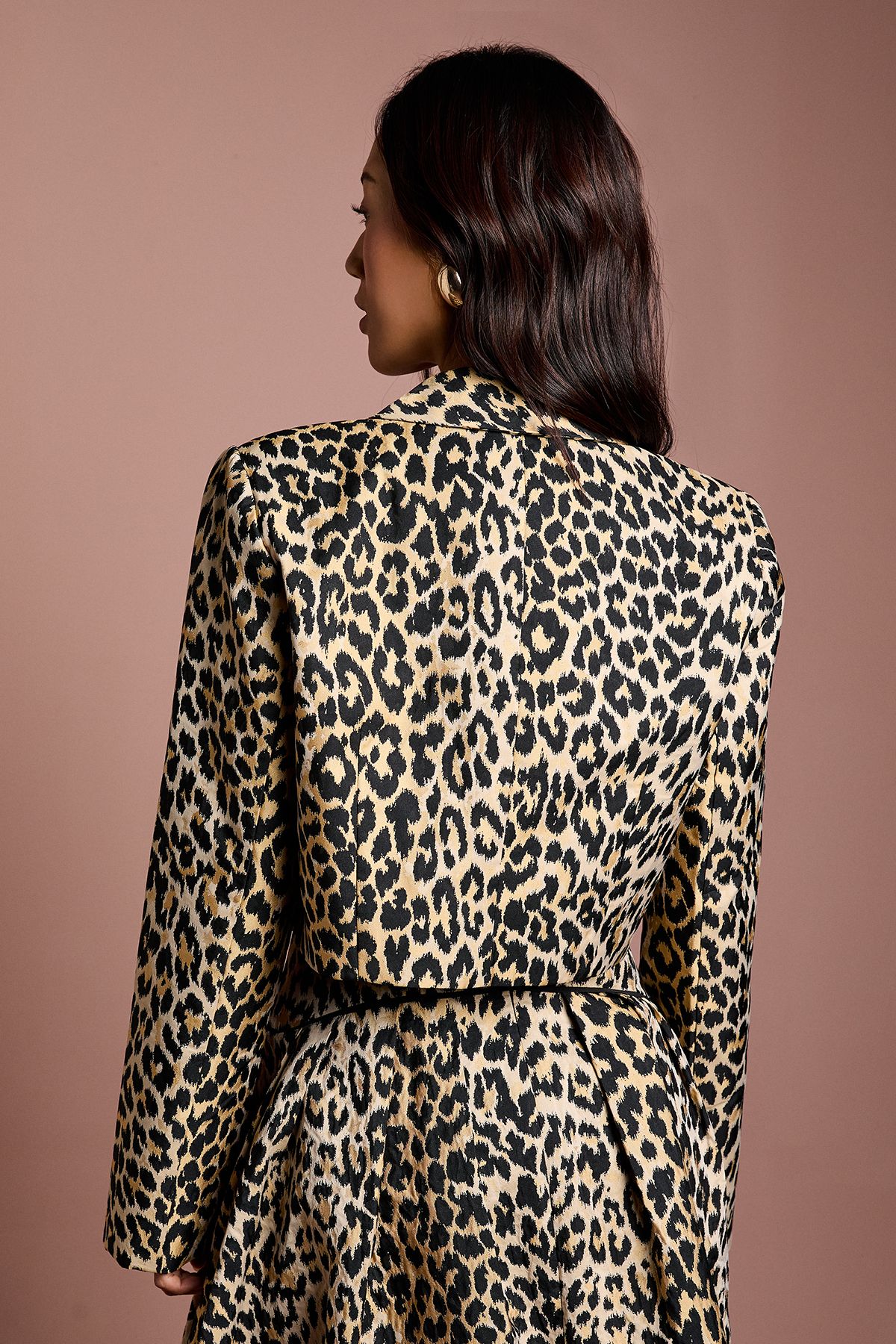 Coast Animal Jacquard Cropped Jacket Mink image 3