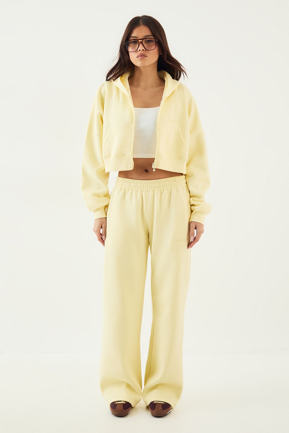 DSGN Studio DSGN Studio Boxy Crop Zip Through Hoodie Butter image 5