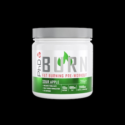 PhD Nutrition Burn Pre-Workout Powder Sour Apple 200G