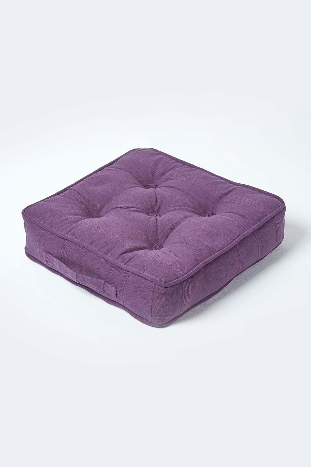 Homescapes Rajput Ribbed Cotton Floor Cushion image 1