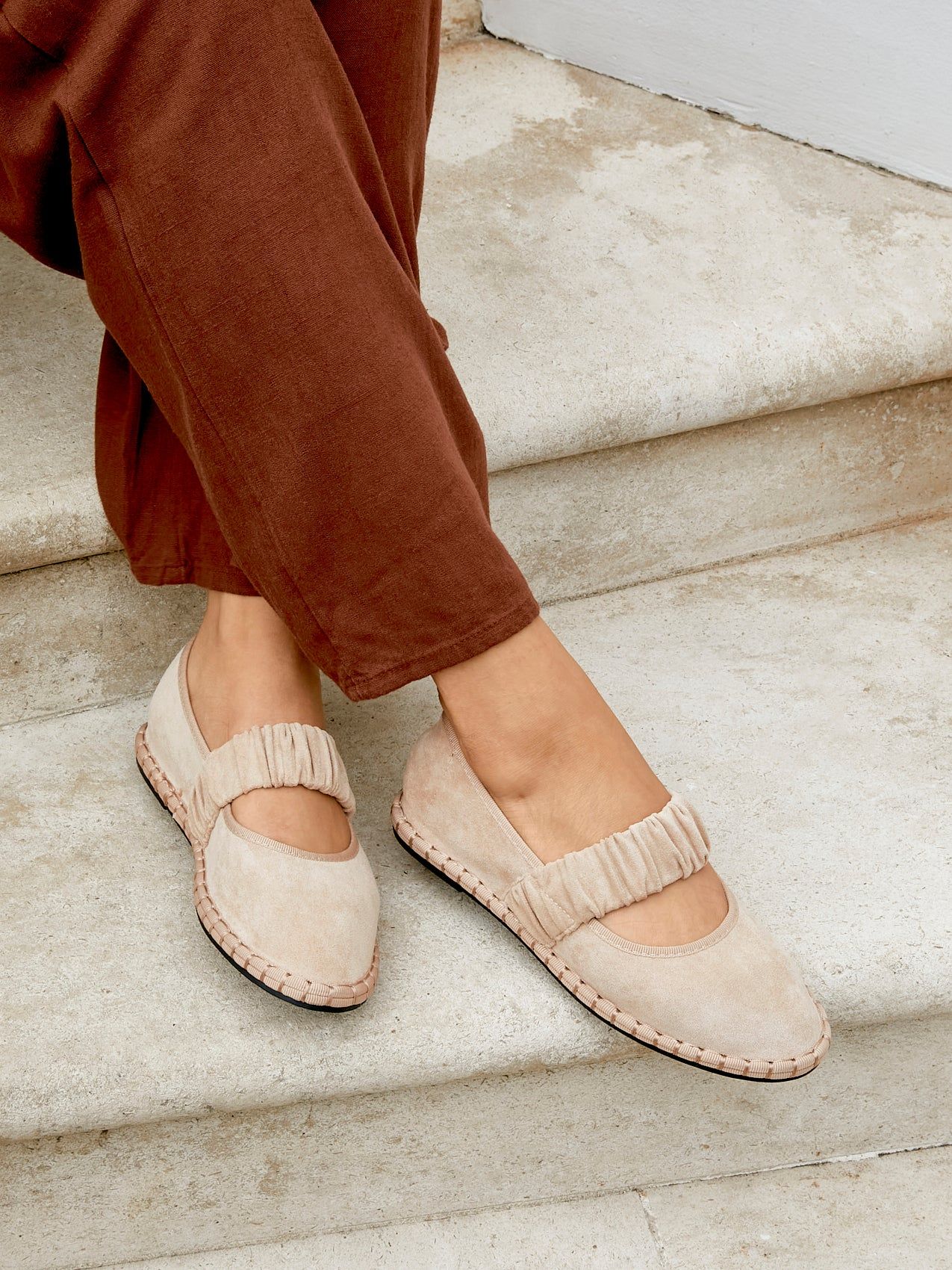 Linzi Lorella Beige Faux Suede Mary Jane image 2