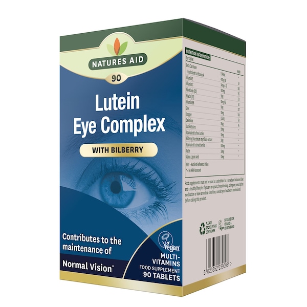 Natures Aid Natures Aid Lutein Eye Complex with 10mg Lutein Bilberry and Alpha Lipoic Acid - 90 Tablets