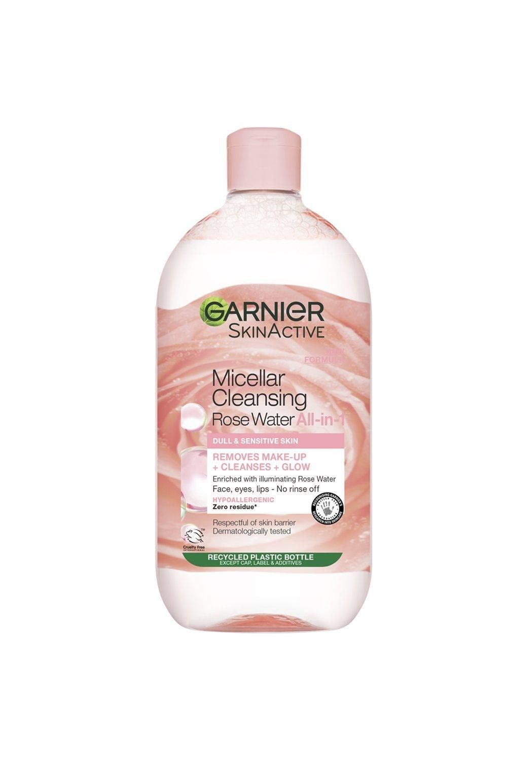 Garnier Micellar Rose Water Facial Cleanser For Dull Skin 700ml, Cleanse & Glow Multi image 1