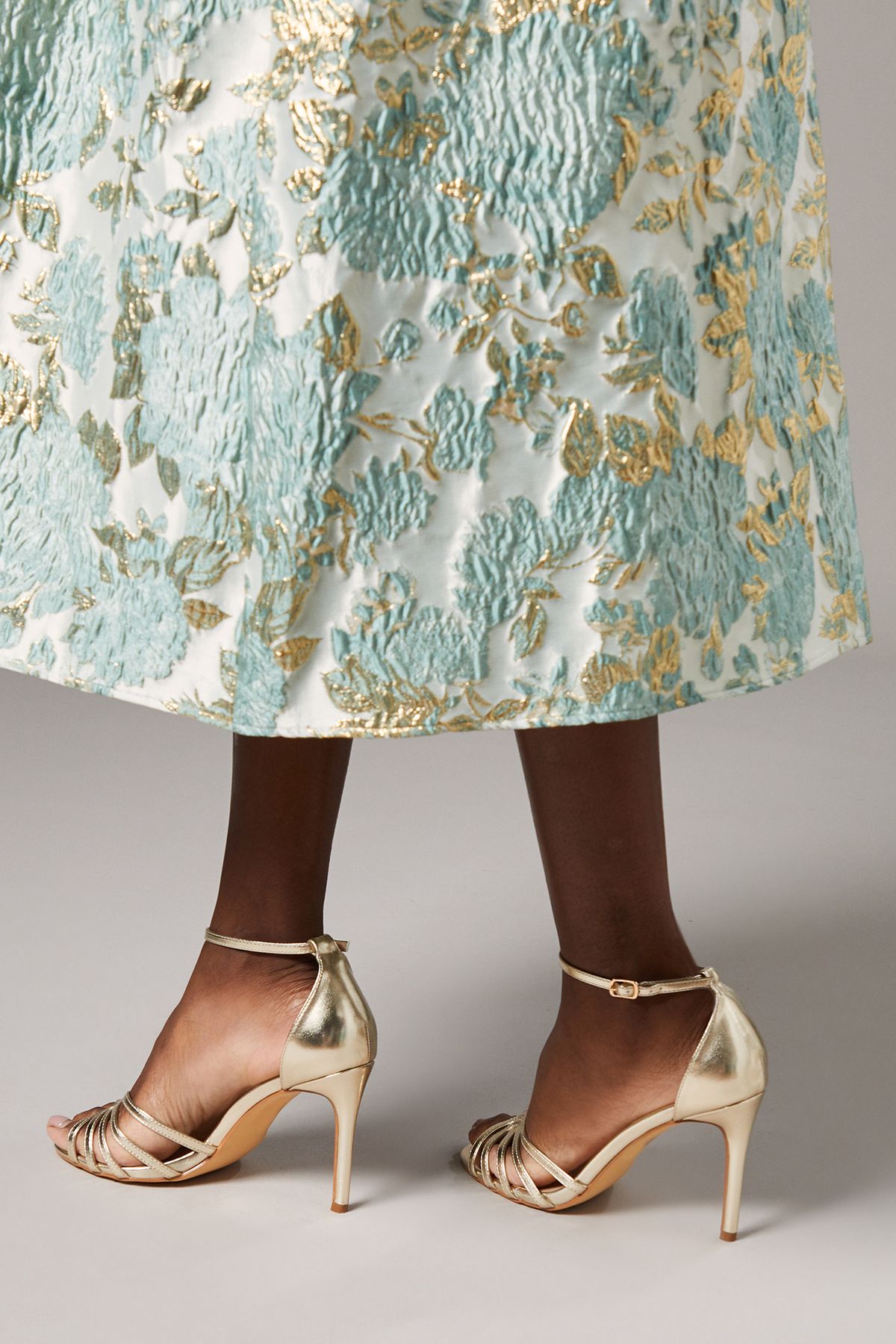 Coast Tilda Lattice Front High Heeled Sandals Gold image 4