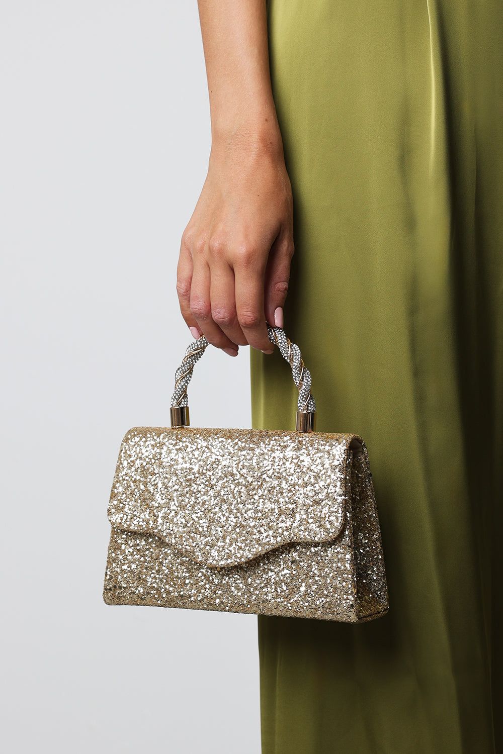 Where's That From 'Pluie' Glitter Evening Bag With Braided Top Handle image 8