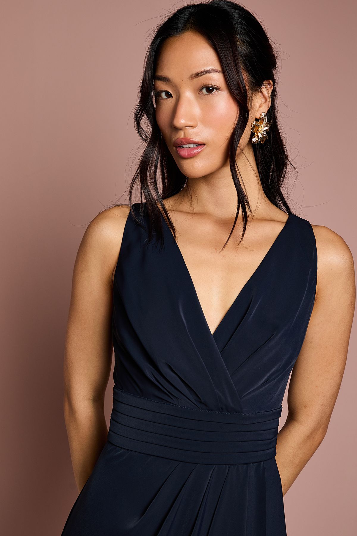 Coast V Neck Sleeveless Bridemsaid Dress Navy image 2