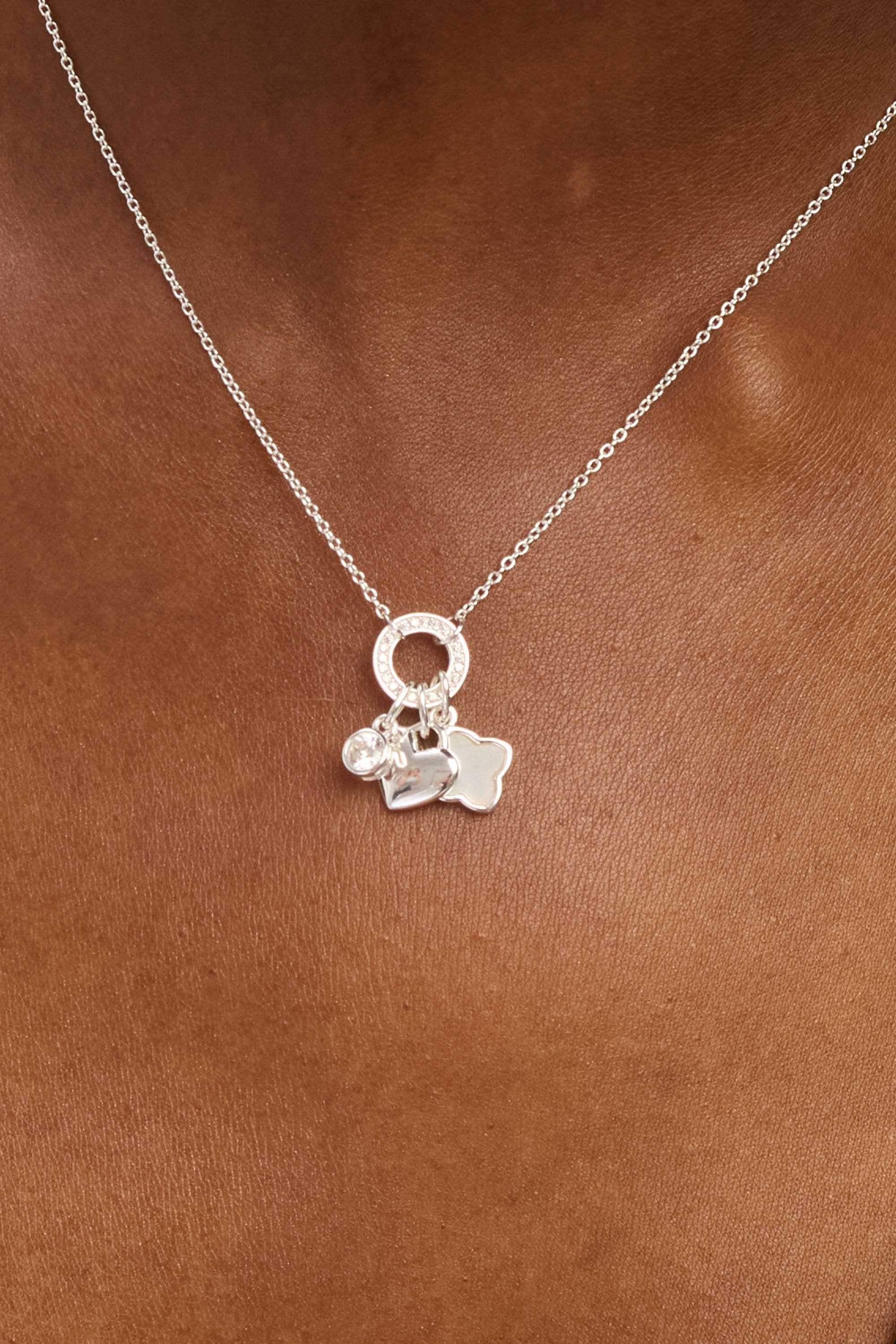 Simply Silver Sterling Silver 925 Cubic Zirconia Clover Charm Pendant image 3