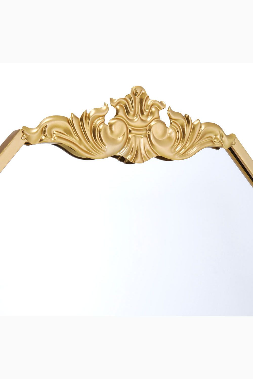 Living and Home 80cm W x 180cm H Gold Wave Carved Metal Framed Decorative Full-Length Mirror image 5