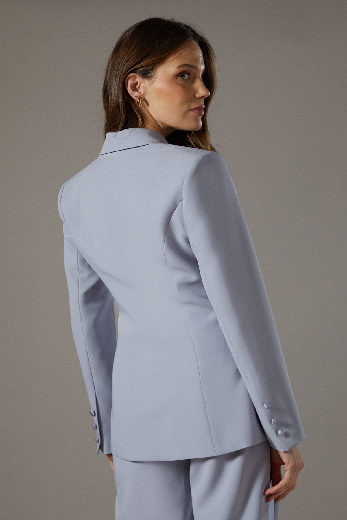 Coast Twill Lapel Fitted Blazer Grey Blue image 3