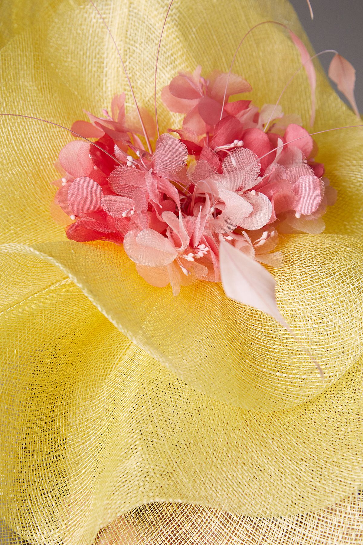 Coast Lisa Tan Double Layered Flower And Feather Fascinator Lemon image 3