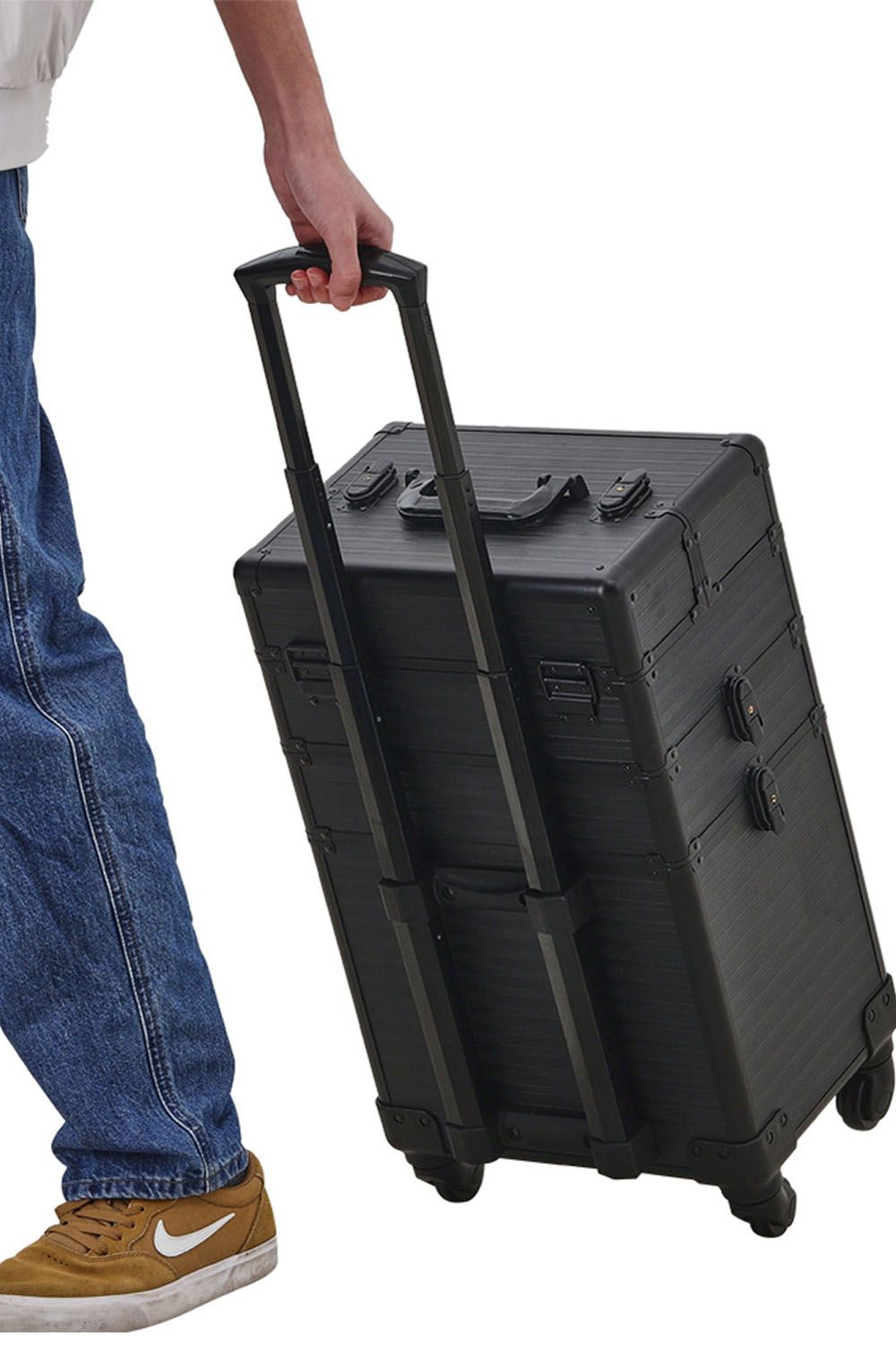 Living and Home 3 in 1 Professional Removable Cosmetic Makeup Train Case Black image 4