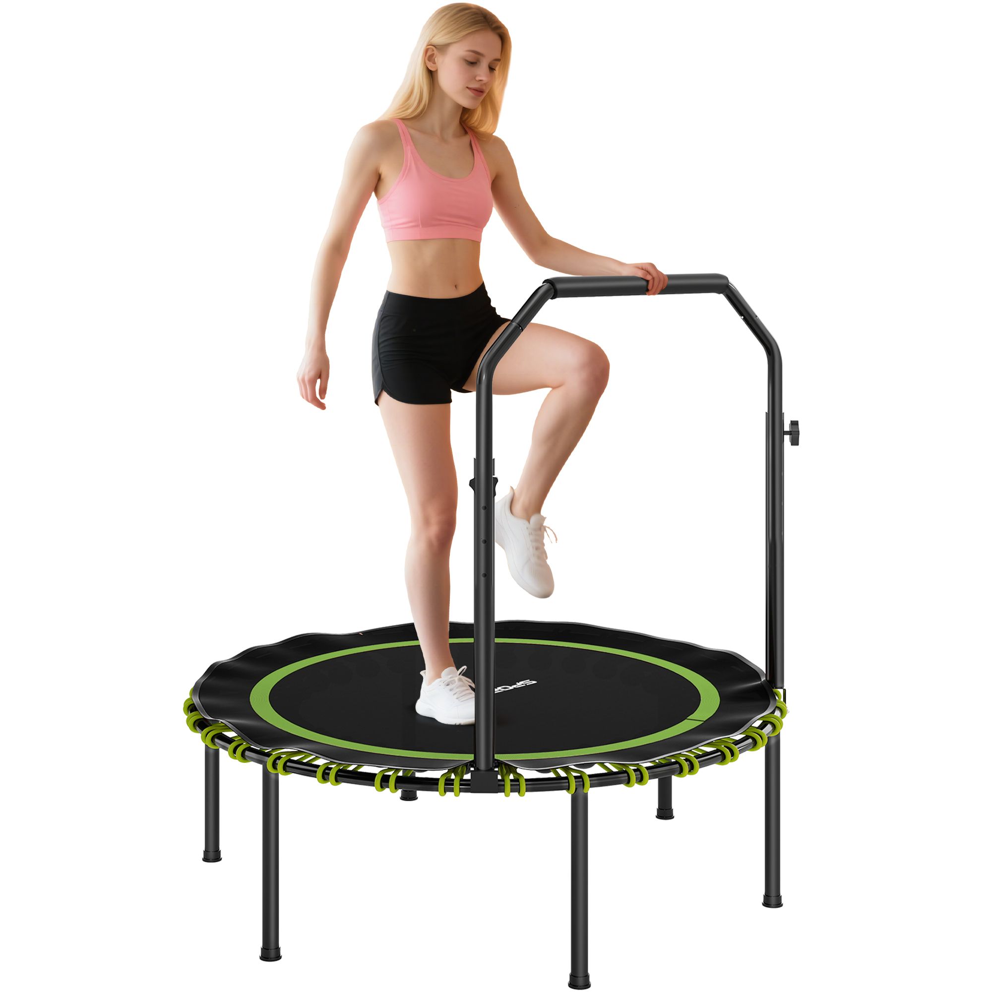 SPORTNOW 40'' Foldable Fitness Trampoline Rebounder with Handle image 2