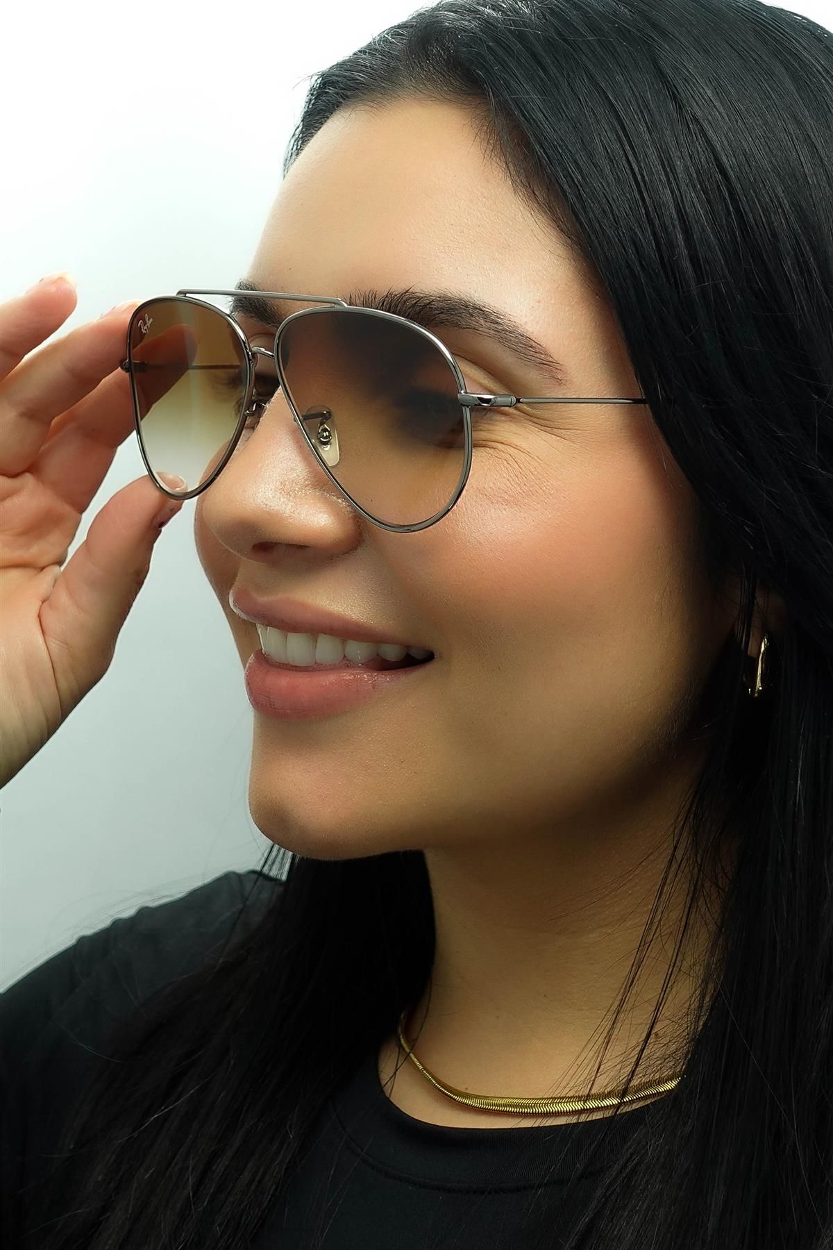 Ray-Ban Aviator Gunmetal Brown Gradient RB0101S Aviator Reverse image 5