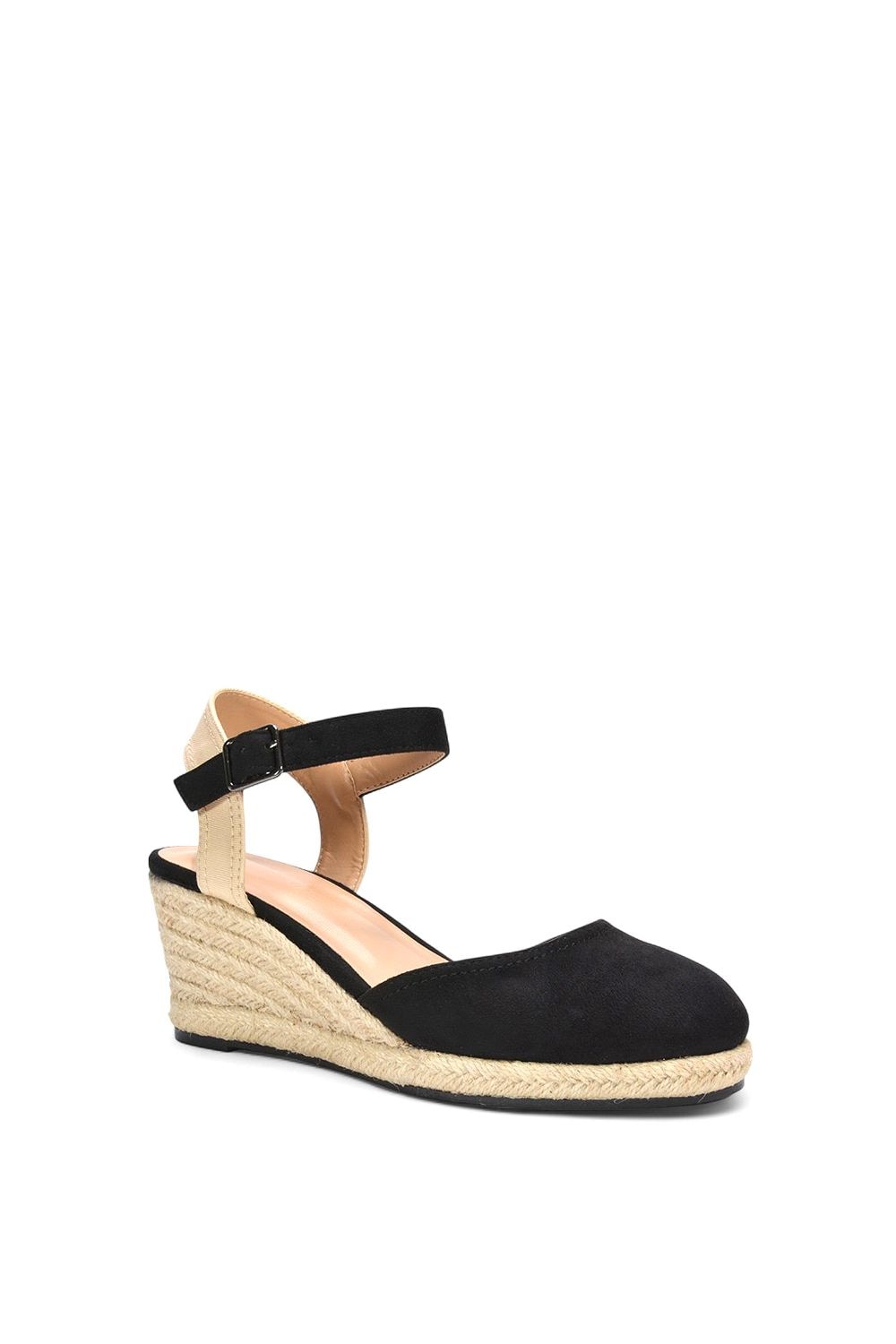 XY London 'Joey' Closed Toe Ankle Strap Espadrille Wedge Platform Shoes image 2