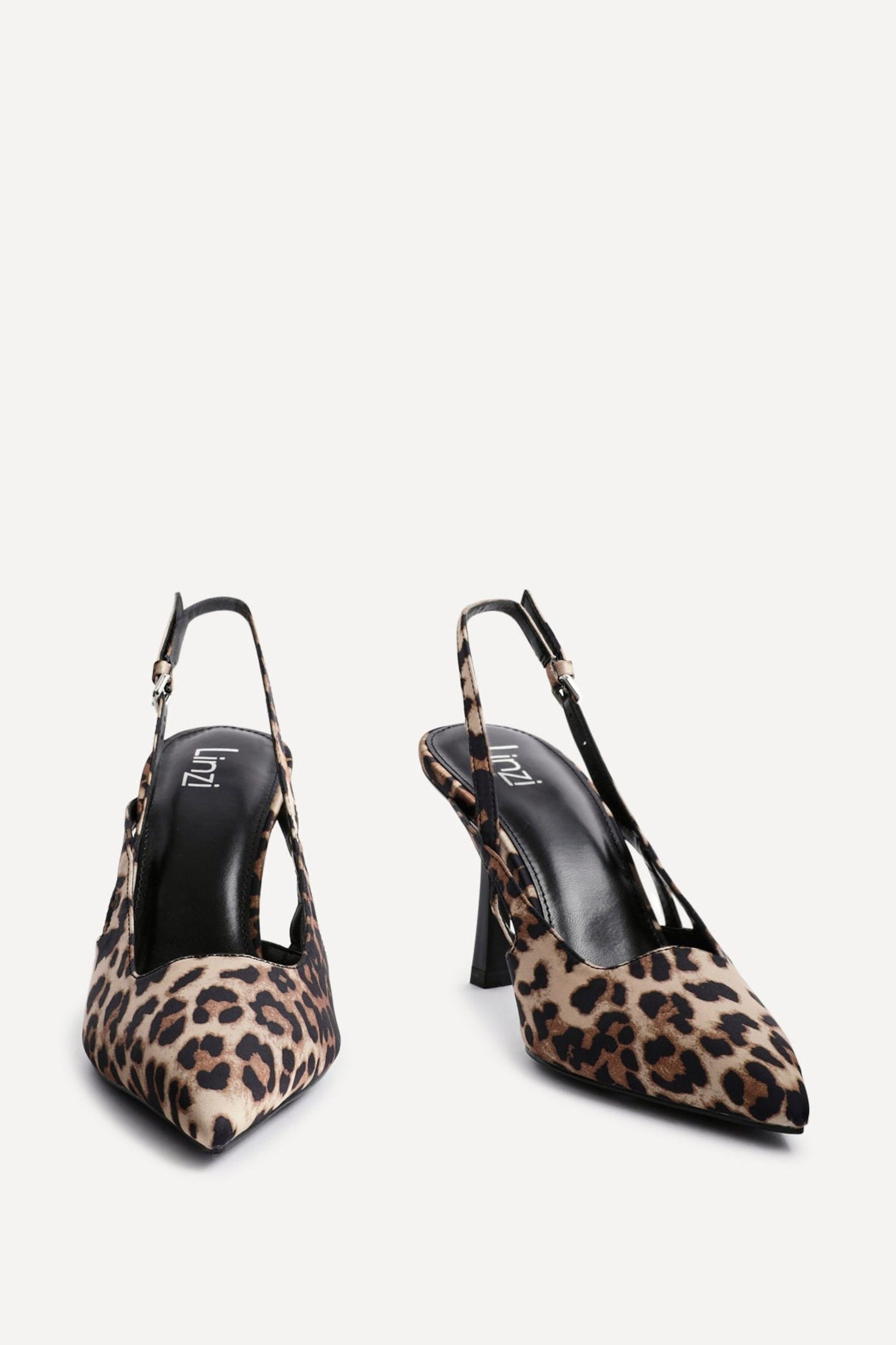 Linzi Rhea Leopard Print Sling Back Court Heels image 3