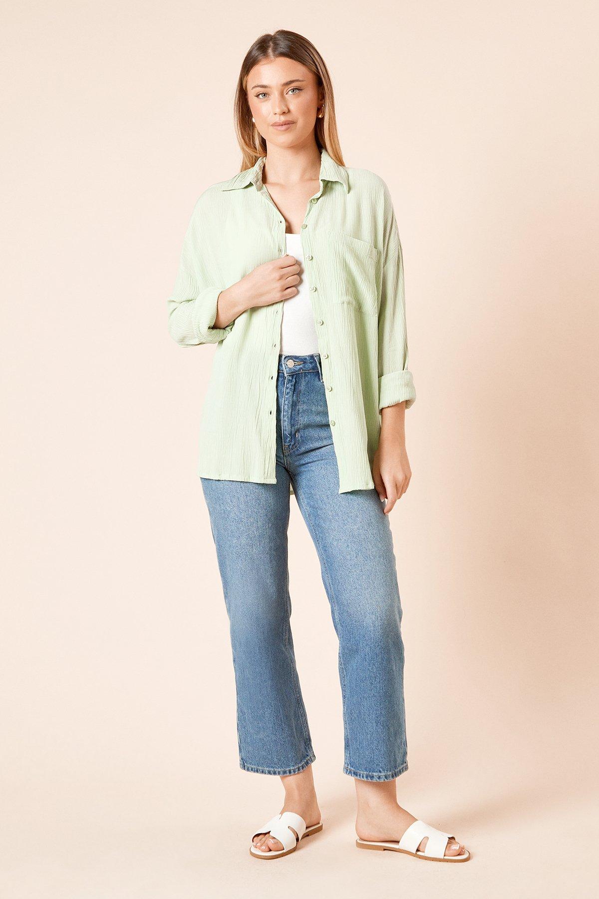 Dorothy Perkins Cheesecloth Shirt Green image 1