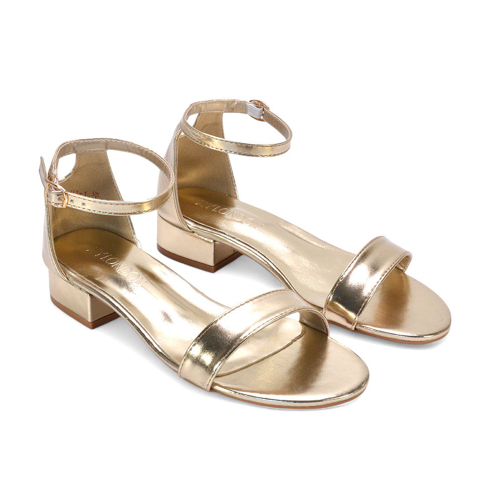 XY London 'Tate' Ankle Strap Low Block Heel Summer Sandals image 3