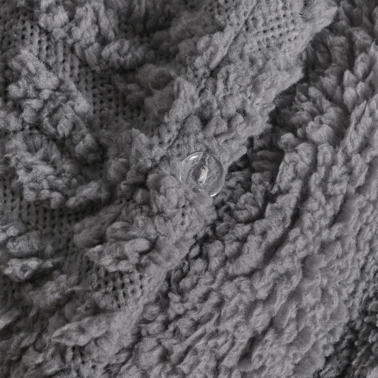 OHS Cable Knit Fleece Duvet Cover Set Warm Reversible Bedding image 5