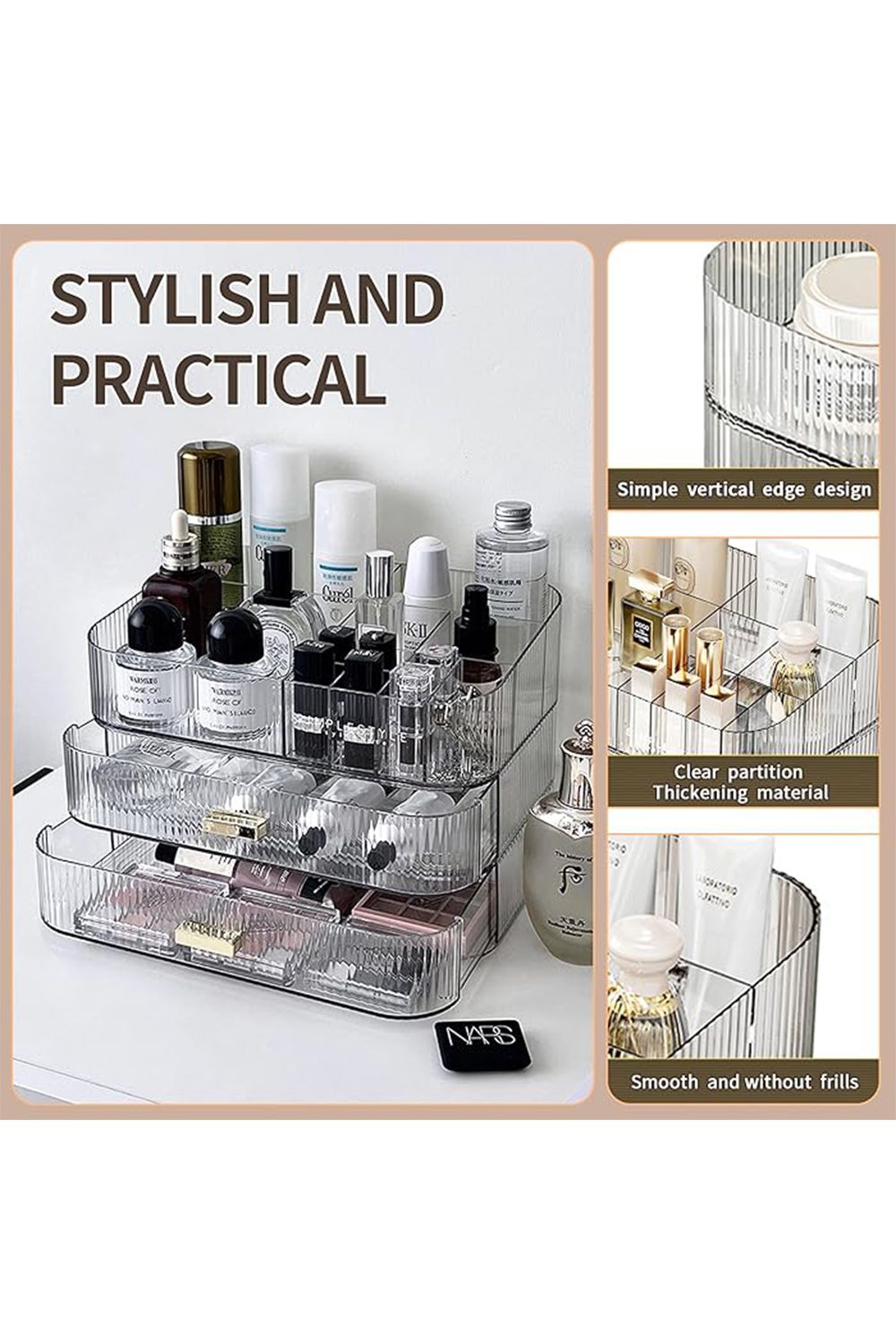 Living and Home Desktop Cosmetic Organizer Storage Box Dormitory Office Bathroom Dressing-Table image 4