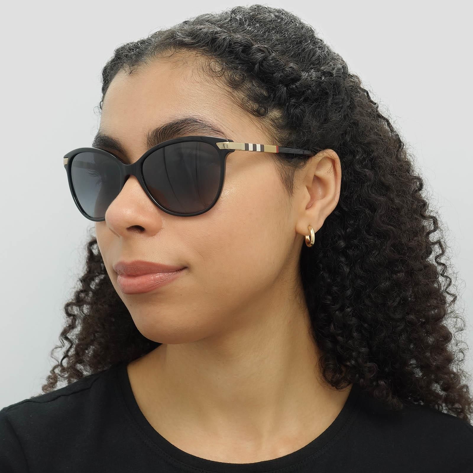 Burberry Cat Eye Black With Gold Detailing Grey Gradient BE4216 Sunglasses image 6