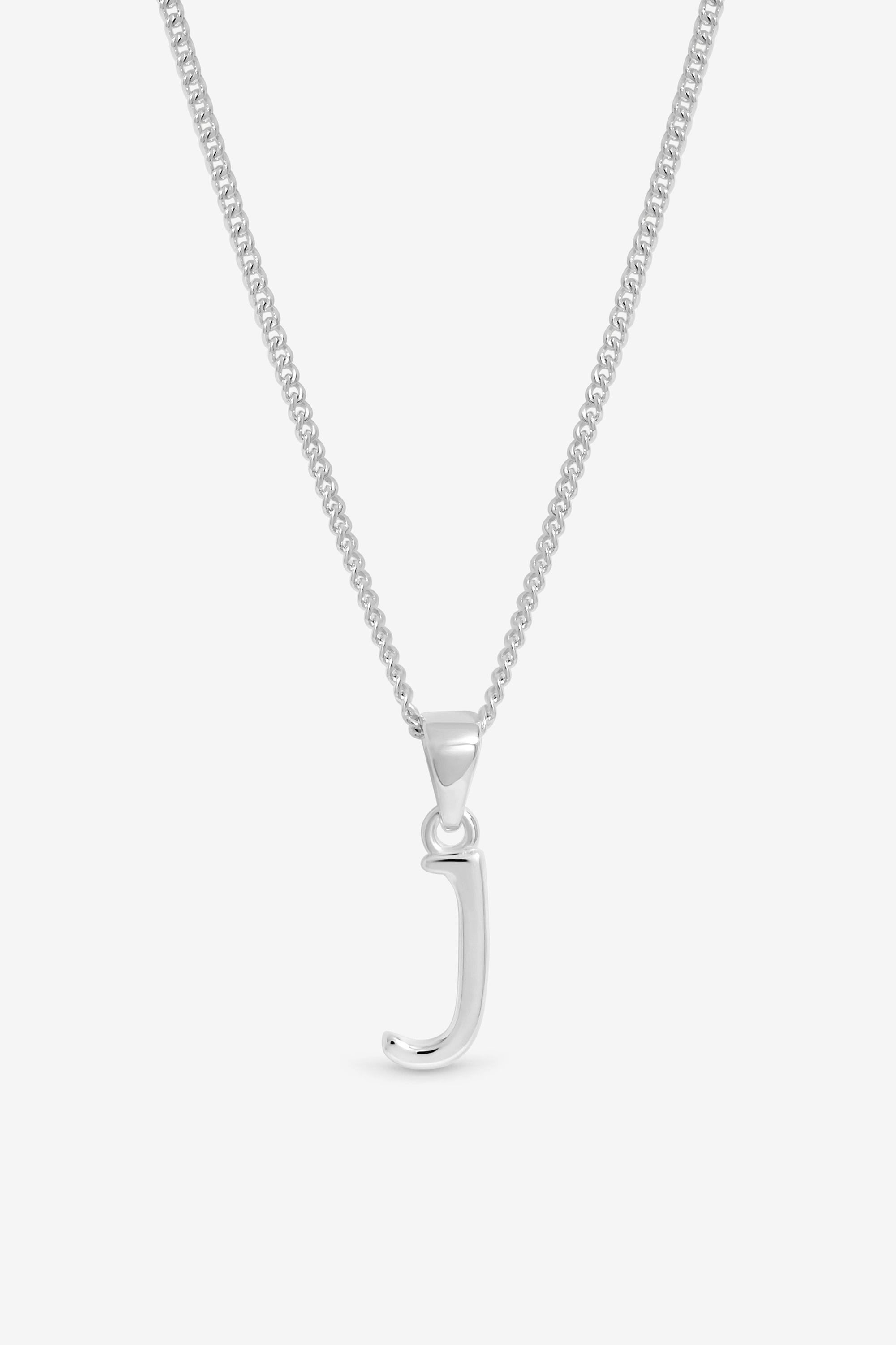 Simply Silver Sterling Silver 925 Initial Pendant - J image 1