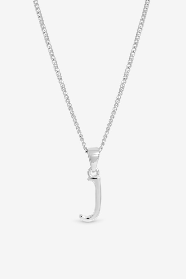 Simply Silver Sterling Silver 925 Initial Pendant - J