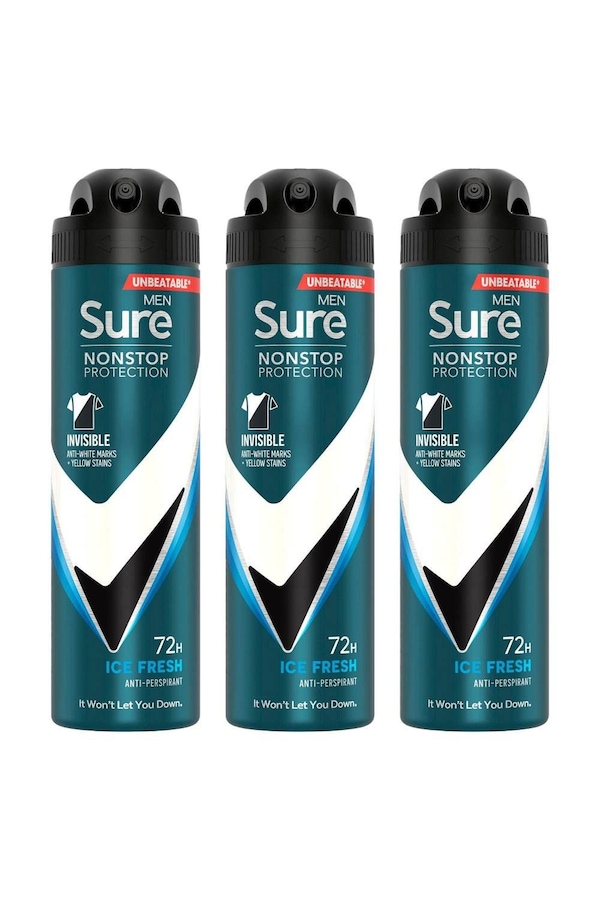 Sure Men Nonstop Protection 'Antiperspirant Deo' Ice Fresh, 3x150ml