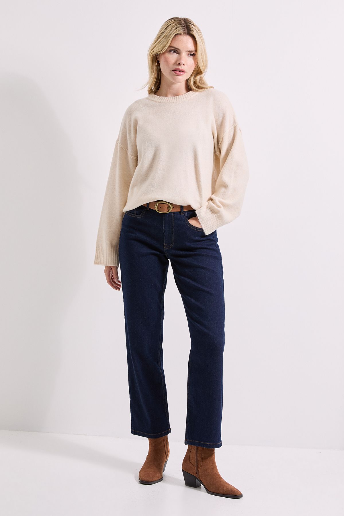 Dorothy Perkins Relaxed Crew Jumper Ecru image 2