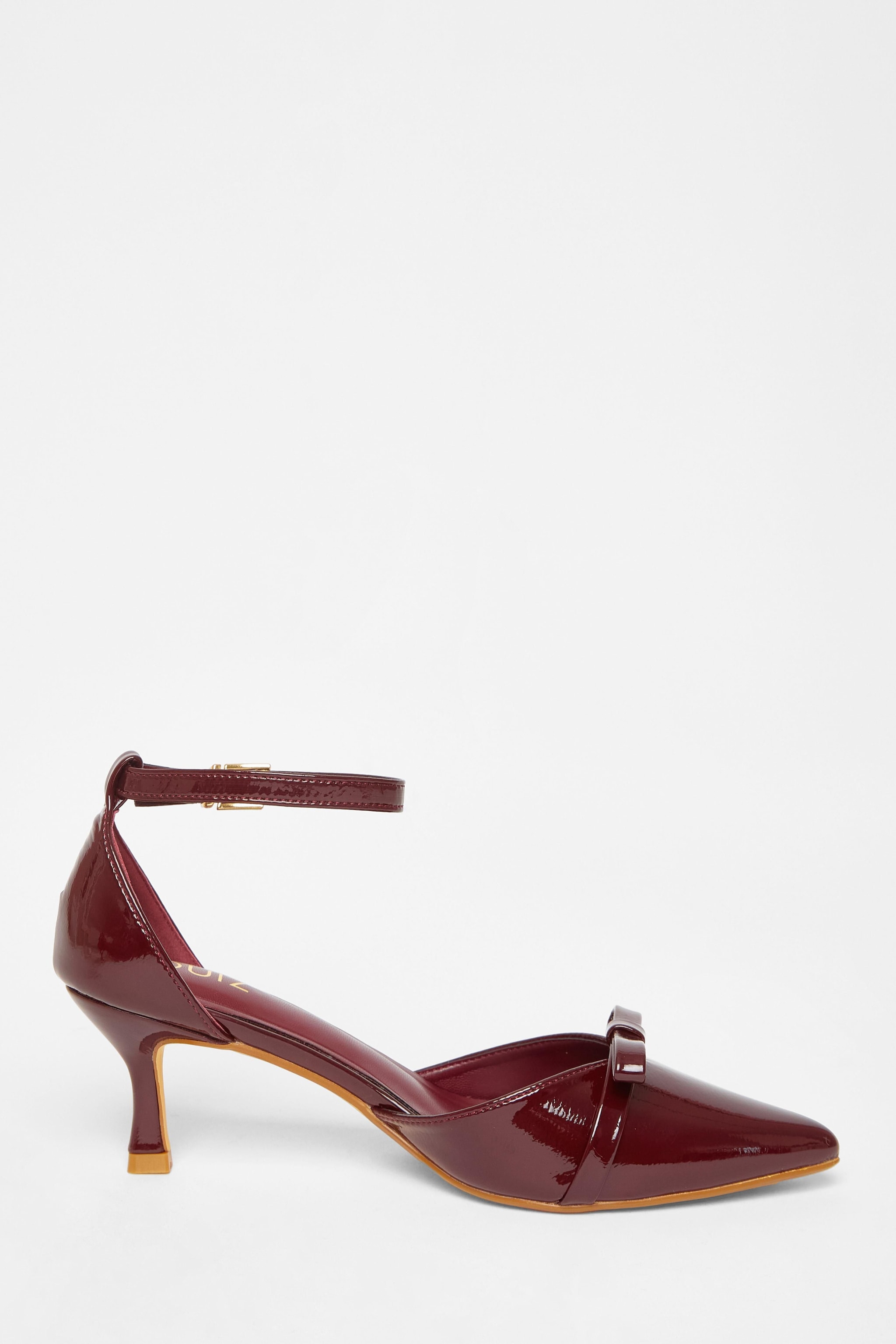 Quiz Burgundy Patent Bow Court Heels image 5
